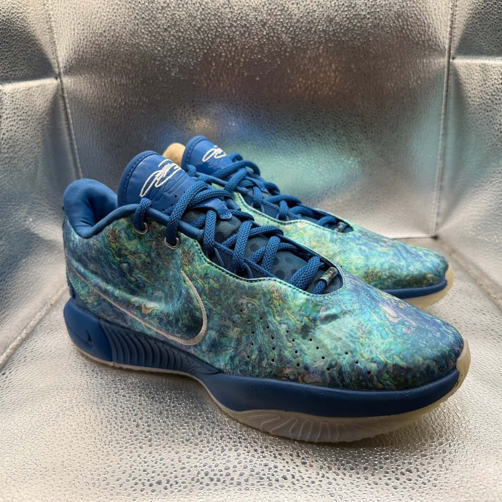 Size 9 Nike LeBron XXI 21 Industrial Blue Teal Abalone Mens Shoes FN0708-400